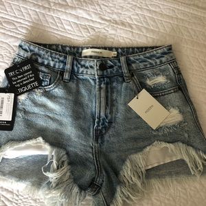 High waisted jean shorts